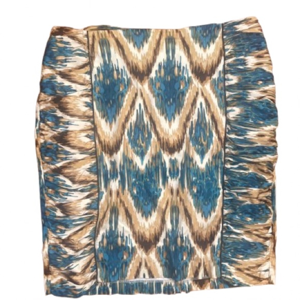 Ashley Stewart Blue and Brown  Pencil Skirt 14W